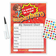 Magnetic Superhero Girl Behaviour Reward Chart Free Pen