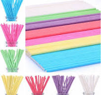 210ct 6 inch (15.2cm) Colored Lollipop Sticks 7 Colors for Cake Pops Apple  Candy (Rose-red, Blue, Yellow, Purple, Green, Watermelon Red, White)