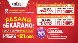 Namun, untuk kamu yang mencari paket wifi murah unlimited tanpa kabel, sayangnya indihome memiliki batas fup pada setiap paketnya. Citranet Publicaciones Facebook