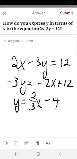 The third argument name is the name we will give to a (it was just an unnamed expression until now). How To Express Y In Terms Of X In The Equation 2x 3y 12 Quora
