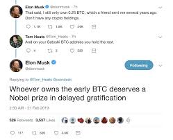 This time around the market has yet to react to the positive thoughts expressed by musk towards bitcoins. Elon Discusses Bitcoin On Twitter Elonmusk