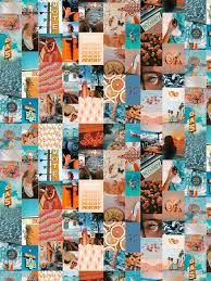 Blue and orange background aesthetic. Blue And Orange Aesthetic Collage Iphone Case Cover By Stickyab Wall Collage Decor Aesthetic Collage Wall Collage