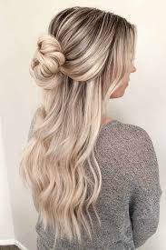 28 Captivating Half Up Half Down Wedding Hairstyles Straight Hair With Stylish Briad Messy Hair For Rustic Countr Half Up Hair Wedding Hair Down Hair Styles