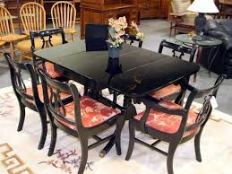 Duncan Phyfe Chairs Duncan Phyfe Dining Table Painted Black Lacquer Furniture Rep Dining Room Furniture Makeover Dining Table Makeover Antique Dining Rooms