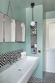 28 best small bathroom ideas with bathtubs. Graphic Black And White Tile With Mint Green Bathroom Black Bathroom Decor Mint Bathroom Trendy Bathroom