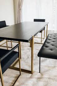 A Stunning Sturdy Dining Table You Ll Love For Years Color Chic In 2020 Modern Dining Room Tables Gold Dining Room Minimalist Dining Room