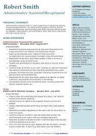 Good administrative assistant resume summary example. Administrative Assistant Receptionist Resume Samples Qwikresume