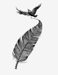 Black And White Watercolor Feather Tattoo Crow And Feather Art Print Feather Art Art Feather
