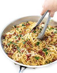 20 Minute Pasta Carbonara 6 Ingredients Chef Savvy Recipe Carbonara Pasta Recipes Carbonara