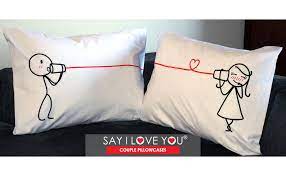 The most common love pillow cases material is polyester. Amazon Com Boldloft Say I Love You Couples Pillowcases Girlfriend Gifts For Anniversary Valentines Day Wedding Romantic Gifts For Her His And Hers Gifts For Couples Home Kitchen