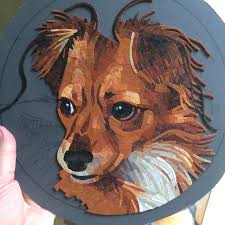 Winnie Wip3 Stone Mosaic Art Dog Art Mosaic Animals