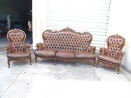 Sturdy enough to withstand a an english roll arm sofa is a classic style that never gets old. 1890 S Italian Rococo Style Brown Tufted Leather Sofa And 2 Armchair Set Ebay