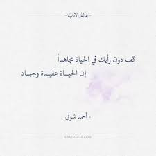 شعر أحمد شوقي قف دون رأيك في الحياة مجاهدا عالم الأدب wisdom quotes life arabic quotes social quotes