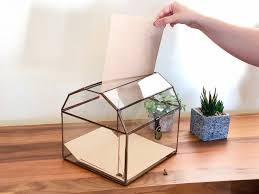 Large Wedding Card Box With Lock Glass Terrarium Customized Card Holder Mail Box Keepsake Envelope Holder Money And Wishing Well Box