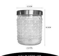 Plastic Storage Jars Silver Lid Screw Top Clear Food ...