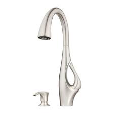 Werkzeug und baumaterial für profis und heimwerker. Pfister Indira Spot Defense Stainless Steel 1 Handle Deck Mount Pull Down Handle Kitchen Faucet Deck Plate Included In The Kitchen Faucets Department At Lowes Com