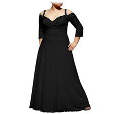 Black 3 4 Sleeve Dress Plus Size Evanese Women S Plus Size Elegant Long Dress With 3 4 Sleeves Black Plus Size Cocktail Dresses Plus Size Dresses Evening Dresses Plus Size