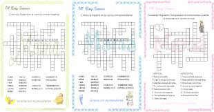 Juegos imprimibles para baby shower con respuestas imagui. Shower Baby Crucigrama Juegos Para Baby Shower Nina Para Imprimir