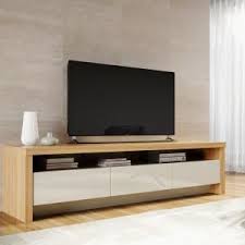 Manhattan Comfort Sylvan Nature Wood And Off White Tv Stand With 3 Drawers 221251 The Home Depot Living Room Tv Living Room Tv Wall Tv Stand Decor
