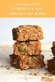 Pumpkin And Oat Breakfast Bars Gluten Free Vegan Nirvana Cakery Breakfast Bars Recipe Gluten Free Breakfast Bars Food