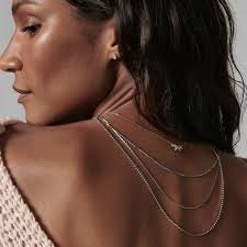 Collier tendance minimaliste 3 rangs argent