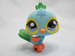 Littlest Pet Shop 1069 Postcard Blue Yellow Green And Orange Peacock