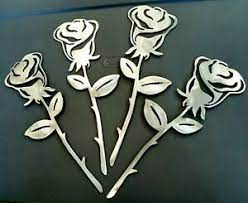 These can range in size, from small to very large signs. 4 Pc Rose Flowers Gift Metal Art Plasma Cut Sign Made In Usa Ebay