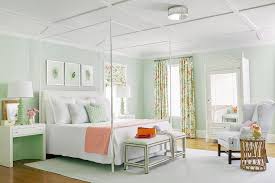 Emerald green interior decor trends + inspiration | arts and classy. White Canopy Bed On Spring Green Walls Transitional Bedroom