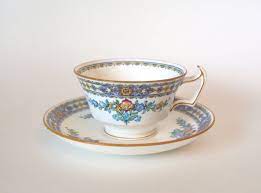 Vintage Minton Hand Painted Luxor Blue Floral Fine China Teacup And Saucer Set England Tea Cups Hand Painted Saucer
