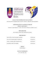 Imr455 Uitm Kampus Arau Thematic Finding Aids Project Flip Book Pages 1 49 Pubhtml5