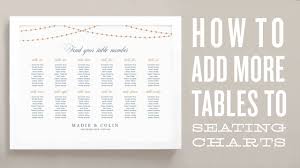 how to add more tables to your wedding seating chart template