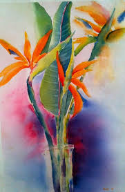 Watercolor Bird Of Paradise Painting Bird Of Paradise Watercolour Original Painting Paradise Painting Watercolor Flower Art
