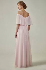 Bohemian Style Off Shoulder Chiffon Flounce Top Bridesmaid Dress Boho Boho Svatba Svatba