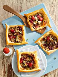 Champignon Blatterteig Quadrate Rezept Rezepte Blatterteig Leckeres Essen