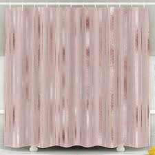 It is not lined, so the use of a separate shower liner is recommended. Amazon Com Tooperue Shower Curtains Shower Curtain For Bathroom With Hooks Elegant Geometric Pattern Ro Rose Gold Shower Curtain Curtains Rose Shower Curtain