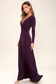 Chic Quinox Plum Purple Long Sleeve Maxi Dress Purple Long Sleeve Dress Long Sleeve Dresses Fall Maxi Dress With Sleeves