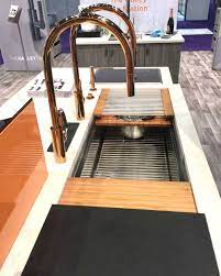 A two handle kitchen faucet is used with a 3 hole sink, and features a spout with 2 handles, one each for hot and cold water. Kitchen And Bath Finds From Kbis2018 That You Will Love Part 2 Designed