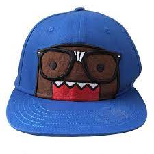 Domo Kun Animation I Love Nerds Blue Fitted Snapback Baseball Hat Size L Xl Blue Fits Baseball Hats Hat Sizes