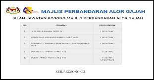 It located in the north part of melaka state. Jawatan Kosong Majlis Perbandaran Alor Gajah Mpag