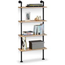 Votre seule limite est votre imagination. Etagere Murale Style Industriel 4 Niveaux Bibliotheque Cuisine Entree En Bois Retro Look Vintage Hxlxp 142 5 X 60 X 24 Cm Nature 7100212787265