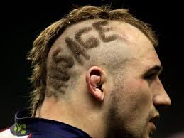 Joe Marler with another interesting haircut.... probably marketing JollyHog!