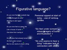 Figurative languages are words and expressions used in poems and songs to convey various meanings and interpretations from the literal songwriters use figurative language to stimulate emotion, help listeners to form mental images. Figurative Language In Katy Perry S Firework