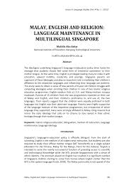 Here's how you say it. Pdf Malay English And Religion Language Maintenance In Multilingual Singapore