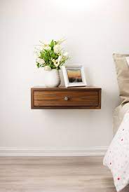 Solid Walnut Wood Floating Nightstand With Drawer Walnut Etsy Floating Nightstand Bedside Table Scandinavian Bedroom Night Stands