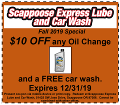 Oil Change Coupon Scappoose Or Get A Free Car Wash With Your Oil Change Oil Change Transmission Flush Car Wash