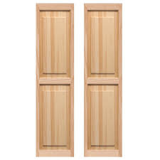 Pinecroft 2 Pack 15 In W X 47 In H Raised Panel Wood Exterior Shutters Lowes Com Window Shutters Exterior Shutters Exterior Wood Shutters