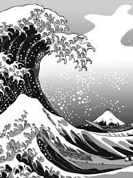 Black And White Japanese Art Wallpaper 30 Cool Screensavers For Your Hacked Kindle Screen Savers Wave Art Waves Wallpaper