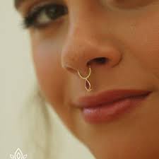 14k Solid Yellow Gold Septum Multiball Bendable Ring..16g..8mm