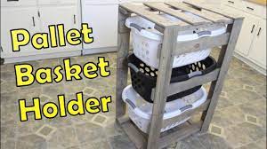 New products woven hamper laundry basket. Diy Laundry Basket Holder Organizer Pallet Projects Youtube