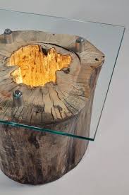 Tree Trunk Recycled In Coffee Table Id Lights Wood Decor Wood Lamps Diy Furniture